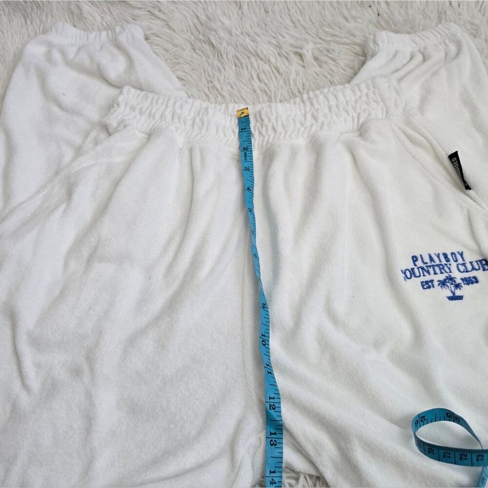 Playboy X Missguided White Country Club Sweatpants 4 - Picture 8 of 11
